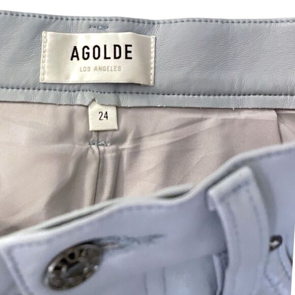 AGOLDE Straight Leg Periwinkle Colored Leather Pants           | Size: XS | - Picture 4 of 11
